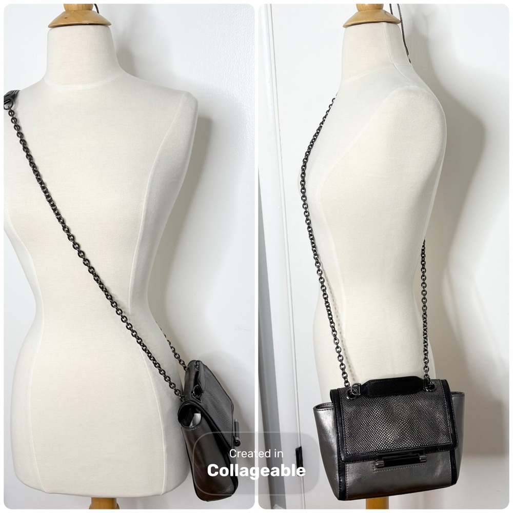 Metallic Gray Chain Shoulder Bag - Picture 3 of 10